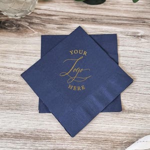 Custom Foil Napkins: Personalized Wedding or Event Logo