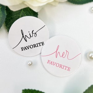 His & Her Favorite Personalized Wedding Stickers, Favor Bag Stickers, Wedding Stickers, Wedding Favor, His and Her Favorite Labels