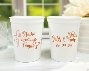 Nacho Average Couple Personalized Couples Shower Stadium Plastic Cups - Bridal Shower - Fiesta Shower - Couples Shower