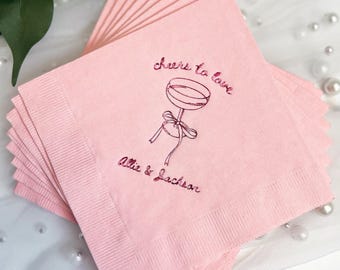 Cheers to Love Wedding Napkins - Custom Foil Print, Soft 3-Ply