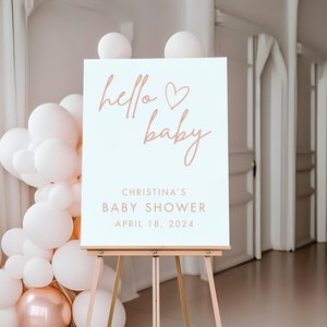 Hello Baby Personalized Baby Shower Acrylic Sign, Acrylic Baby Shower Sign, Baby Shower Welcome Sign, Welcome Sign, Baby Shower Decor