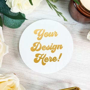 Foil Pressed Wedding Coasters: Personalized Event Favors (25+ pcs)