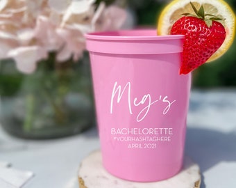 Bachelorette Weekend Personalized Stadium Plastic Cups - Bachelorette Party