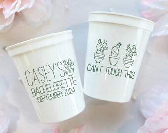 Can't Touch This Bachelorette Weekend Personalized Stadium Plastic Cups - Bachelorette Party - Scottsdale Bachelorette