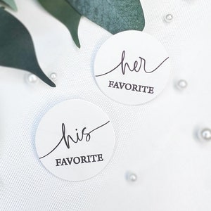 His & Her Favorite Personalized Wedding Stickers, Favor Bag Stickers, Wedding Stickers, Wedding Favor, His and Her Favorite Labels