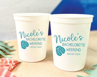 Destination Bachelorette Weekend Personalized Stadium Plastic Cups - Tropical Bachelorette Party - Last Splash - Beach Bachelorette