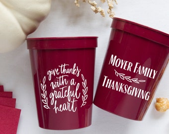 Pumpkin Spice Season Personalized Stadium Plastic Cups Family Thanksgiving Friendsgiving Cups Thanksgiving Cups Family Reunion