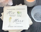 Signature Cocktails - Full Color Wedding Napkins | Signature Cocktail | Cocktail Menu | Engagement Party Napkins | Bar Menu | Drink Menu Il_170x135