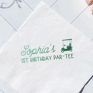 First Par-Tee Personalized Golf Par-Tee Napkins, Personalized Birthday Napkins, 1st Birthday Napkins