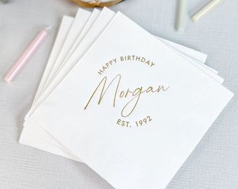 Personalized Birthday Napkins, Birthday Napkins, Party Napkins, Birthday Decor, Custom Birthday Napkins, Custom Party Napkins