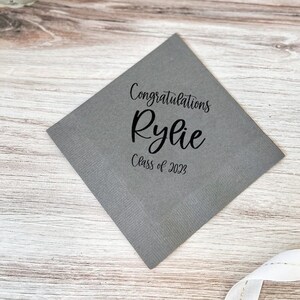 Personalized Graduation Napkins,  High School Grad, College Graduate, Personalized Napkins, Grad Party Decor, Class of 2022, Class of 2023