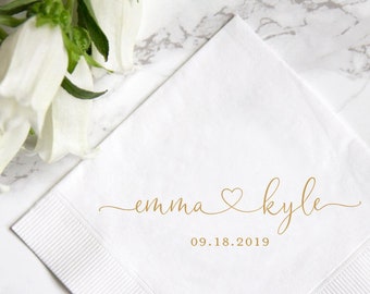 Personalized Wedding Napkins Etsy