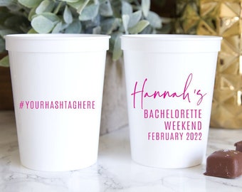 Custom Hashtag Bachelorette Weekend Personalized Stadium Plastic Cups, Bachelorette Party - Scottsdale Bachelorette