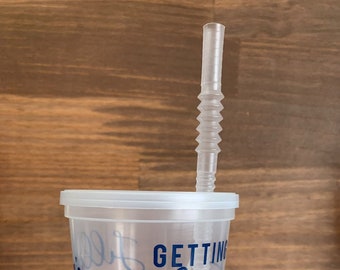 Lids and Straws to Personalized Stadium Plastic Cup Order