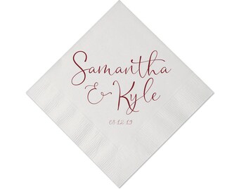 Personalized Wedding Napkins Etsy
