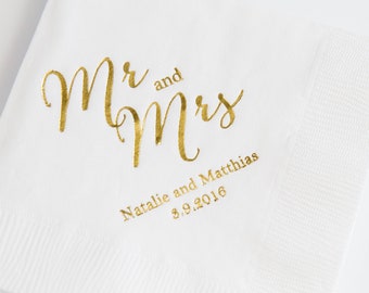 Personalized Wedding Napkins Etsy