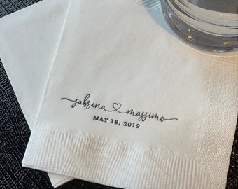 Personalized Wedding Napkins Etsy