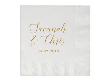 Personalized Wedding Napkins Etsy