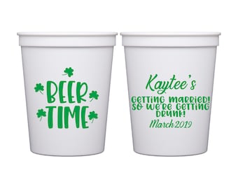 Patty/'s Day Stadium Cups St Shamrock Patrick/'s Day Personalized Stadium Plastic Cups Irish Favor Kiss Me I/'m Irish Irish Wedding St