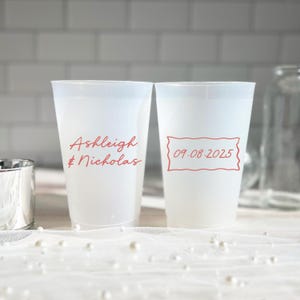 Wedding Cups: Personalized Handwritten Script (Shatterproof Plastic)