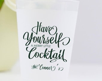 Shatterproof Wine Cups: Frosted Reusable Holiday Drinkware (Custom Printed)