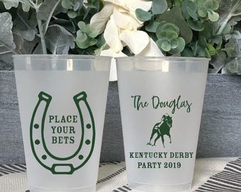 Derby Party Cups: Personalized Frosted Shatterproof Plastic