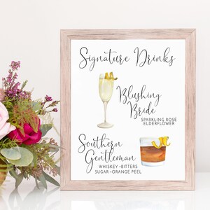 Signature Drink Bar Menu: Wedding Cocktail Sign (Prints & Canvas) image 3