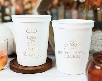 Personalized Bridal Shower Stadium Cups: Custom Bride to Be Favors