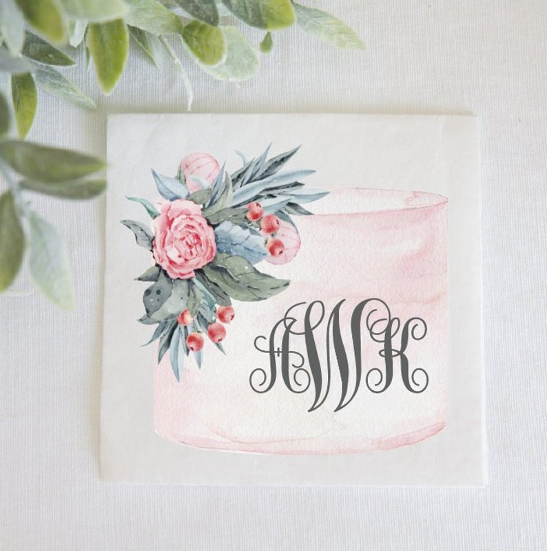Rehearsal Dinner Full Color Napkin Watercolor Monogram Wedding Napkins Bridal Shower Napkins Engagement Party Napkins