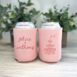 Personalized Wedding Can Coolers - Handwritten Script, Two-Sided Print