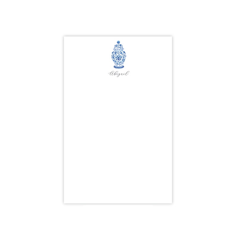 Notepad Ginger Jar Teacher Gift Personalized Note Pad Personalized Stationery Christmas Gift Note Pad Hostess Gift