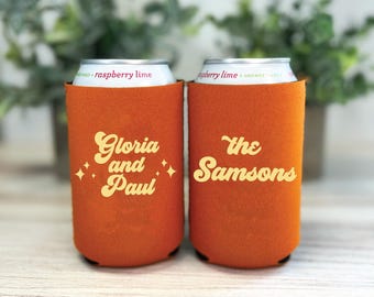 Wedding Can Cooler: Custom Foam Drink Holder - Collapsible, Reusable