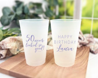 Personalized Birthday Cups - Shatterproof Plastic for Adult Parties