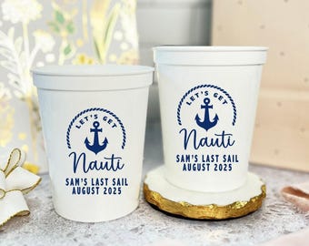 Bachelorette Stadium Cups, Personalized Plastic (16oz or 22oz, Custom Colors)