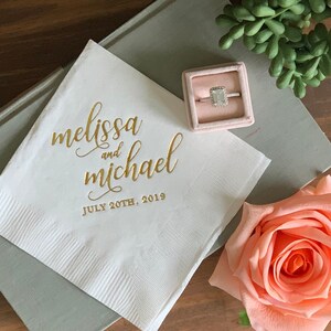 Custom First Name Wedding Napkins | Rehearsal Dinner | Engagement Party | Custom Bar Napkins | Custom Wedding Napkins