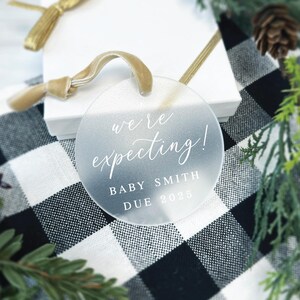 We&#39;re Expecting! Personalized Christmas Ornament, Pregnancy Announcement Ornament, Baby Due Christmas Ornament, New Baby Ornament
