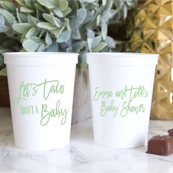 Let's Taco 'Bout a Baby - Fiesta Baby Shower Stadium Plastic Cups - Baby Shower Fiesta Stadium Cups - Baby Fiesta Il_570xn