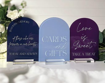 Custom Acrylic Wedding Sign Bundle | Personalized Arch Table Signs