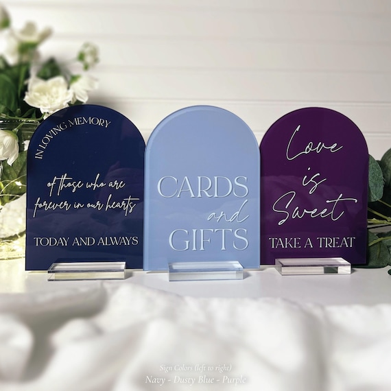 Custom Acrylic Wedding Sign Bundle | Personalized Arch Table Signs