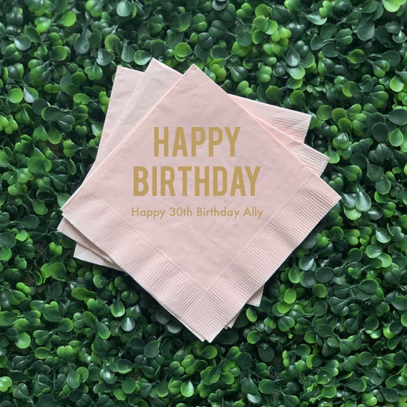 Happy Birthday Personalized Birthday Napkins by Rubi and Lib Design