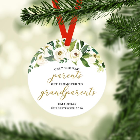 Best Parents Get Promoted to Grandparents Personalized Christmas Ornament, Pregnancy Announcement Ornament, Grandparent Christmas Ornament Il_570xn