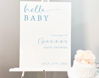 Personalized Baby Shower Sign: Modern Acrylic Welcome Decor