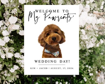 Pet Parents Welcome Sign - Portrait, Welcome Sign, Wedding Acrylic Sign, Acrylic Welcome Sign, Wedding Sign, Pet Sign, Dog Sign