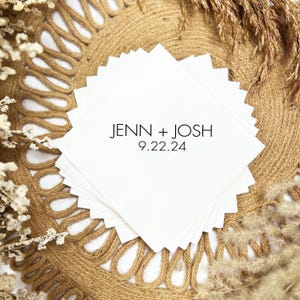 Personalized Wedding Napkins, Rehearsal Dinner, Engagement Party, Custom Bar Napkins, Custom Wedding Napkins, Wedding Napkins