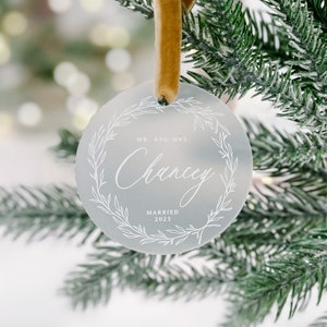 Personalized First Married Christmas Ornament, Personalized Mr & Mrs Ornament, Newlywed Christmas Ornament, Just Married First Ornament