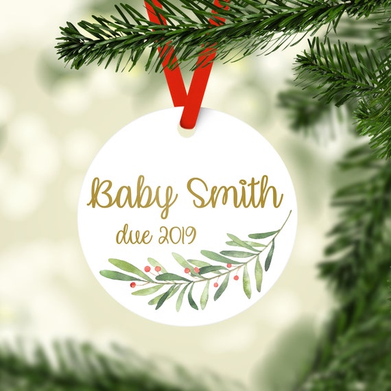 Baby to Be Personalized Christmas Ornament, Pregnancy Announcement Ornament, Baby Due Christmas Ornament, New Baby Ornament Il_570xn