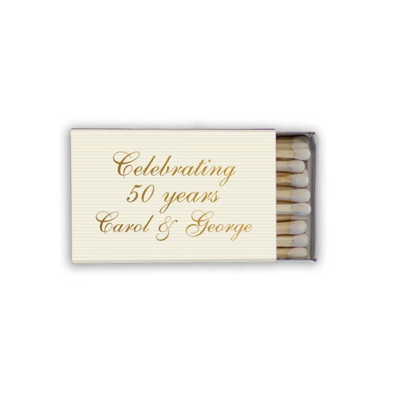 Celebrating 50 Years Personalized Anniversary Matchbook Favors, Wedding Matches, Personalized Sparkler Matches, Custom Printed Matches Il_570xn