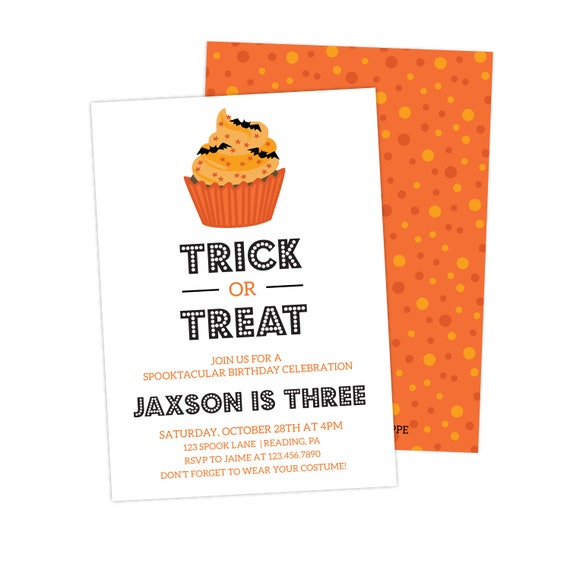 Trick or Treat Halloween Birthday Party Invitation, Halloween Invitation, Costume Party, Party for Kids, Halloween Bash Il_570xn