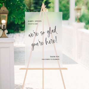 We&#39;re So Glad You&#39;re Here Wedding Ceremony Sign, Wedding Acrylic Sign, Wedding Sign, Acrylic Welcome Sign, Wedding Sign, Modern Sign