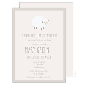 little lamb baby shower invitations